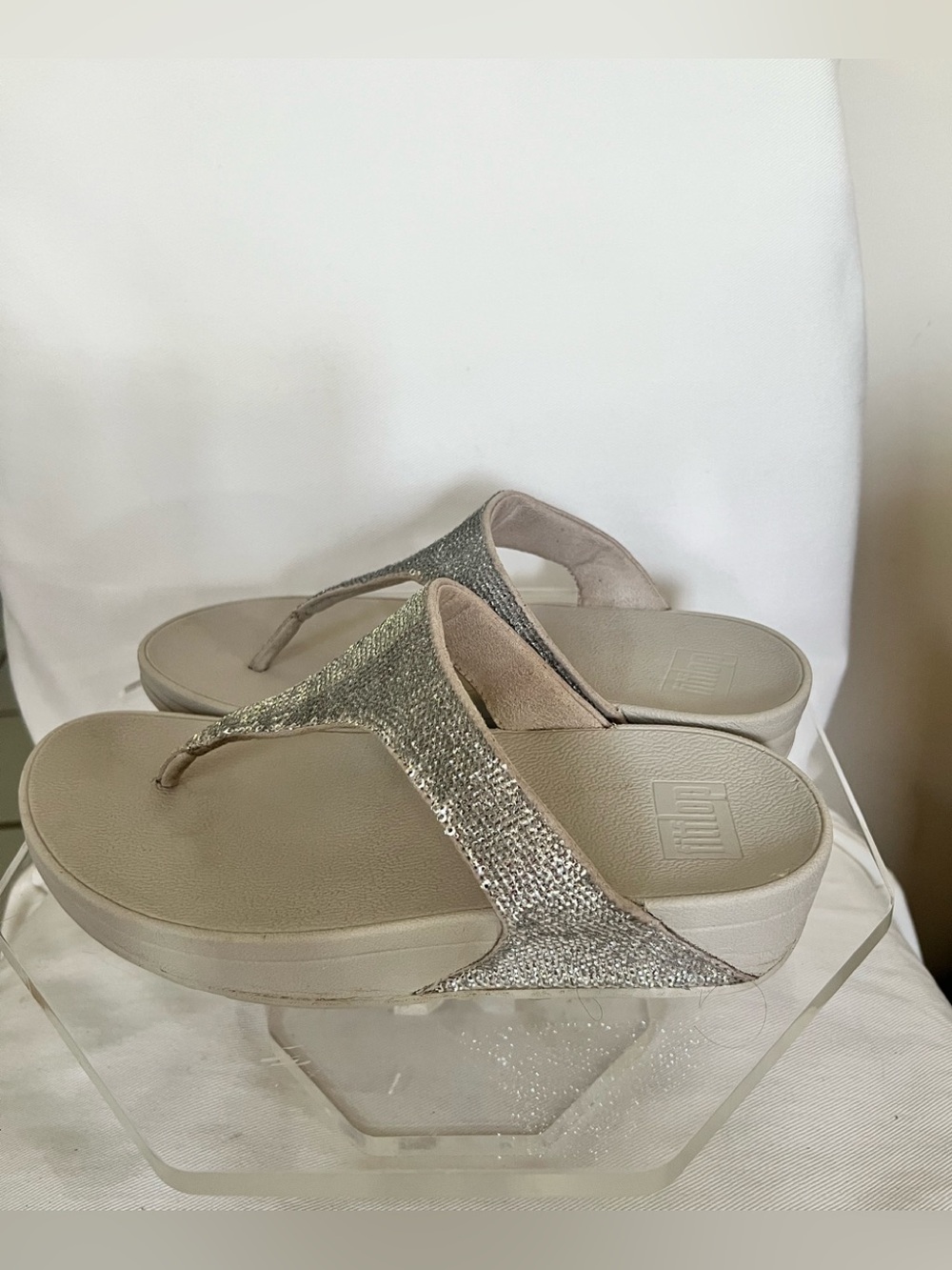 FitFlop Lulu Glittering Crystal-Embellished Sandals Size 8 Pre owned - Picture 4 of 9